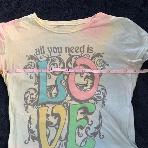 VINTAGE Y2K 2008 BEATLES TIE DYE ALL YOU NEED IS LOVE TEE S - Picture 4 of 4